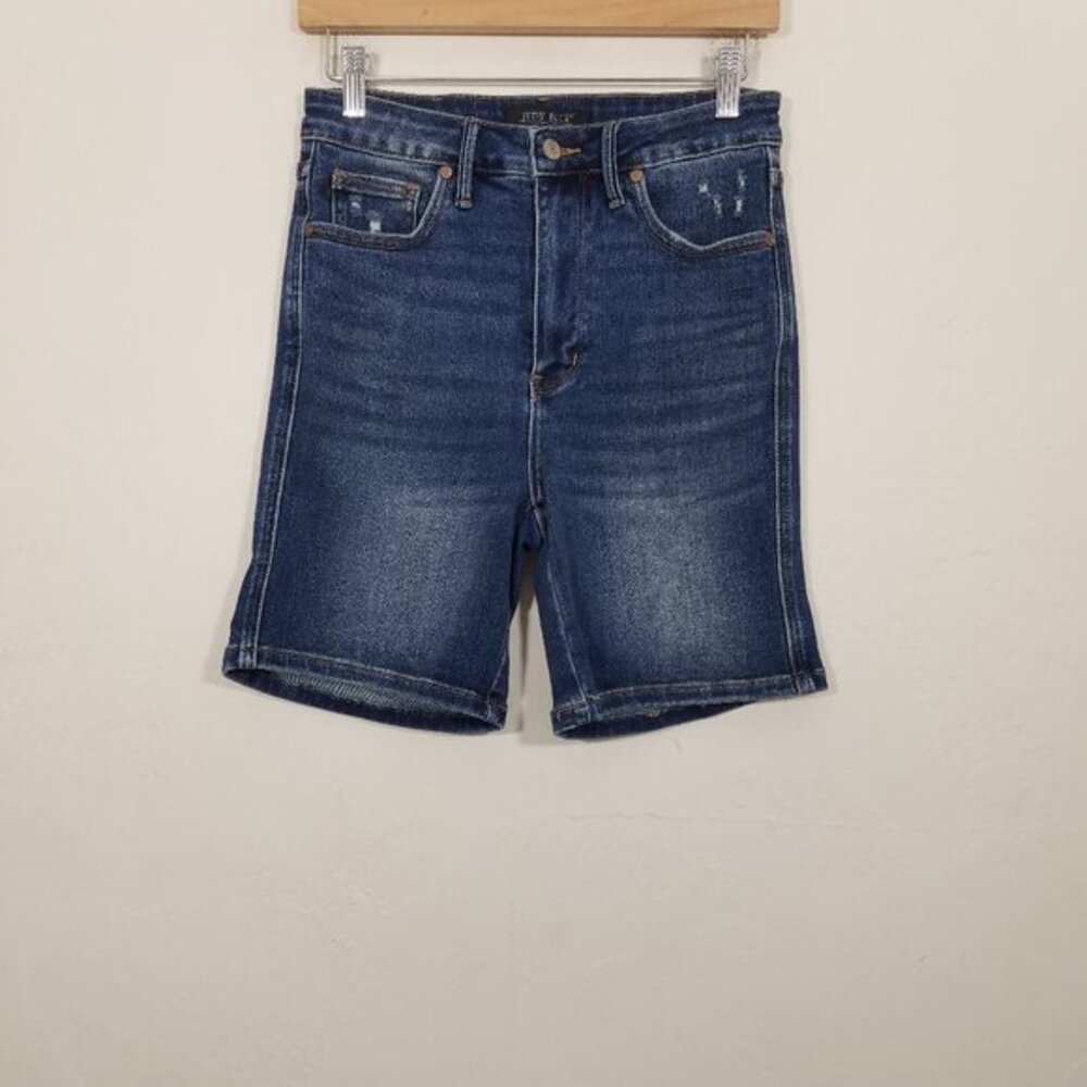 Judy Blue High Rise Tummy Control Denim Shorts Blue Size M